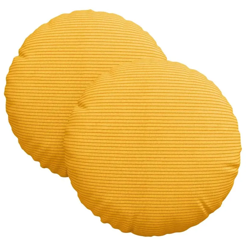 Sėdynių pagalvėlės 2 pcs Šviesi geltona Ø30 x 13 cm