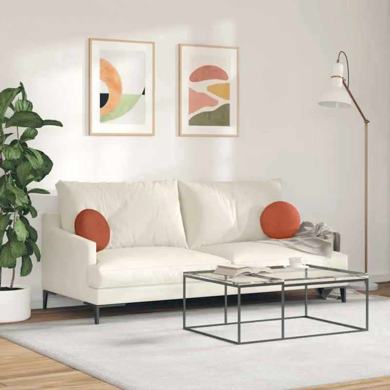 Sėdynių pagalvėlės 2 pcs Raudona oranžinė Ø30 x 13 cm