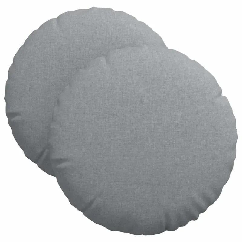 Sėdynių pagalvėlės 2 pcs Šviesiai pilka Ø40 x 13 cm audinys