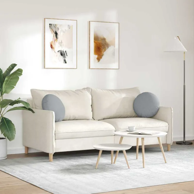 Sėdynių pagalvėlės 2 pcs Šviesiai pilka Ø40 x 13 cm audinys