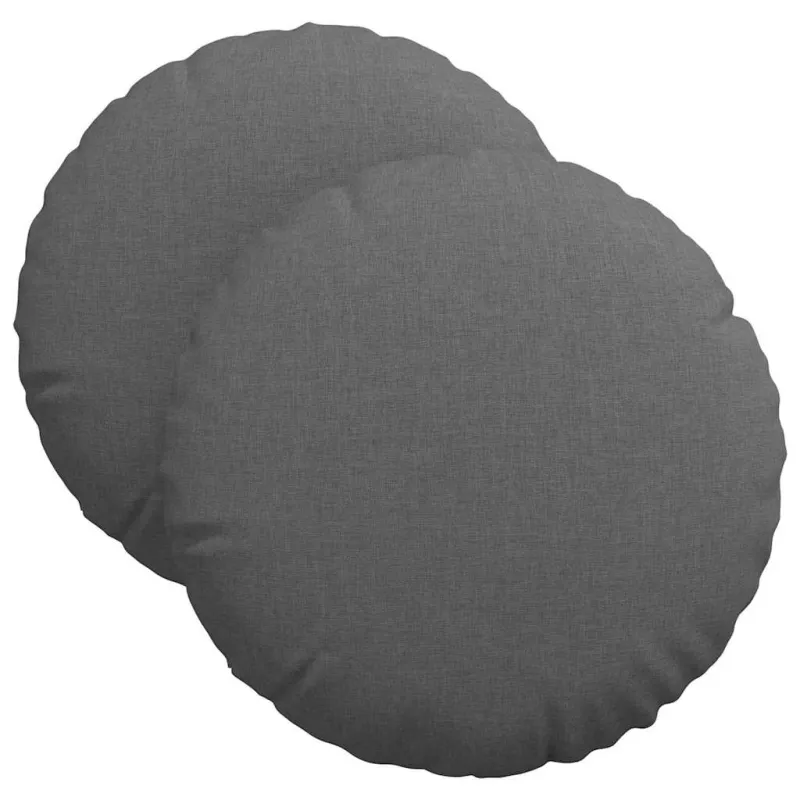 Sėdynių pagalvėlės 2 pcs Tamsiai pilka Ø40 x 13 cm audinys