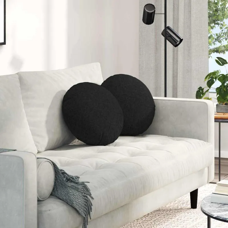 Sėdynių pagalvėlės 2 pcs Juoda Ø40 x 13 cm audinys