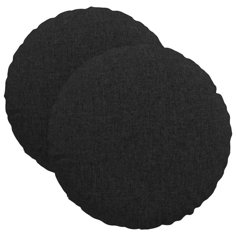 Sėdynių pagalvėlės 2 pcs Juoda Ø40 x 13 cm audinys