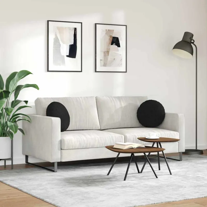 Sėdynių pagalvėlės 2 pcs Juoda Ø40 x 13 cm audinys