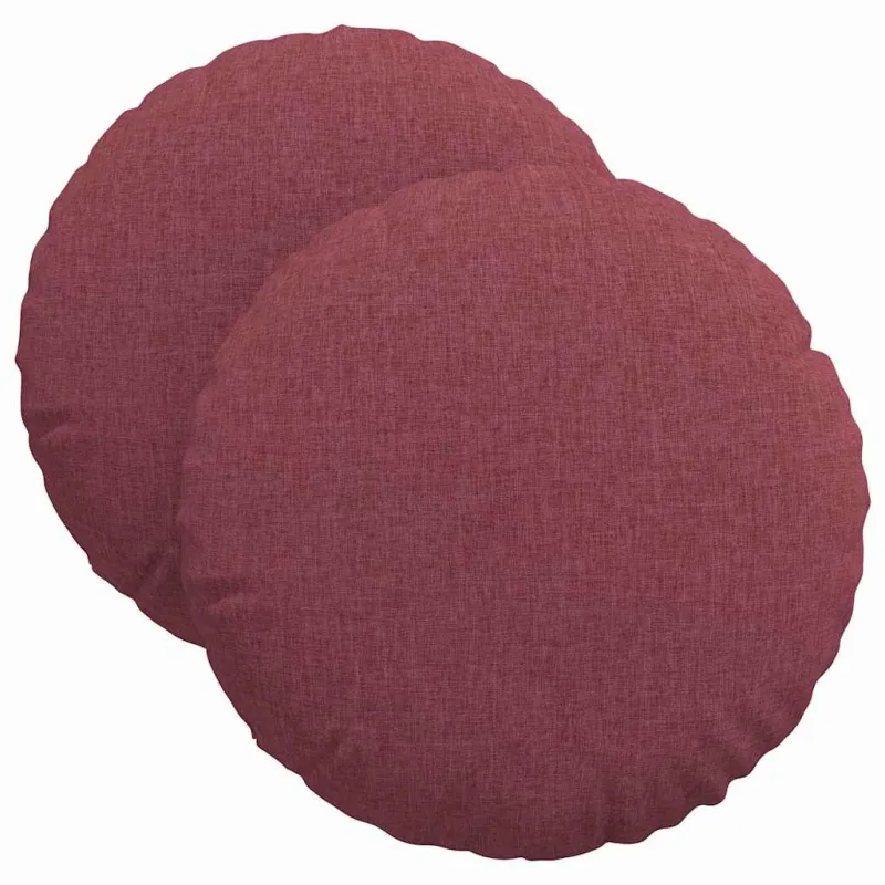 Sėdynių pagalvėlės 2 pcs Vyno raudona Ø40 x 13 cm audinys