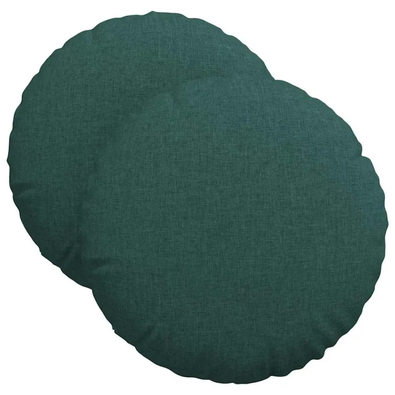 Sėdynių pagalvėlės 2 pcs Tamsiai žalia Ø40 x 13 cm audinys