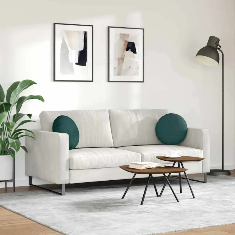 Sėdynių pagalvėlės 2 pcs Tamsiai žalia Ø40 x 13 cm audinys