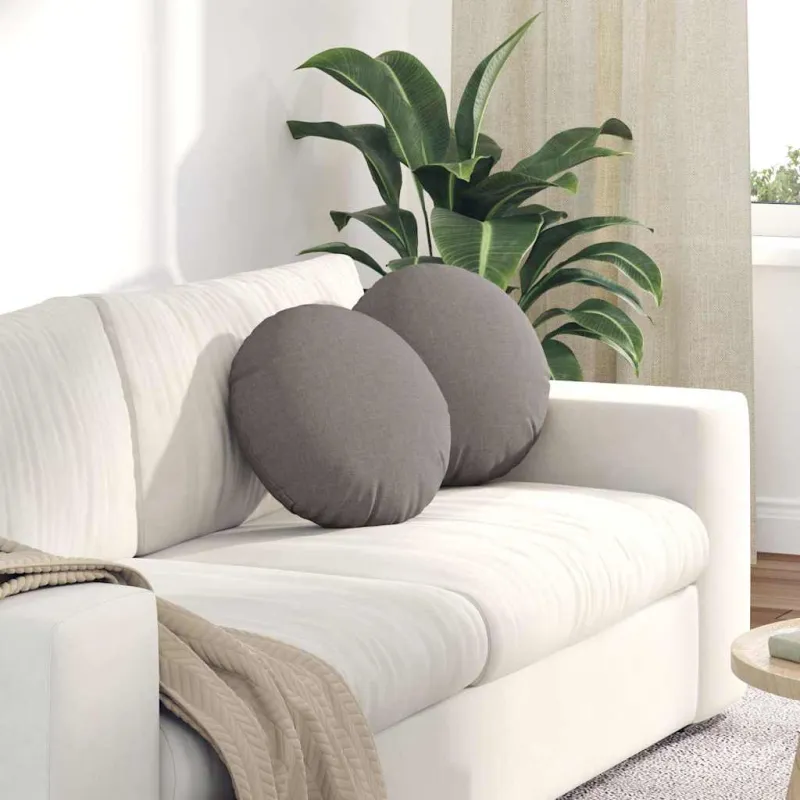 Sėdynių pagalvėlės 2 pcs Taupe Ø40 x 13 cm audinys