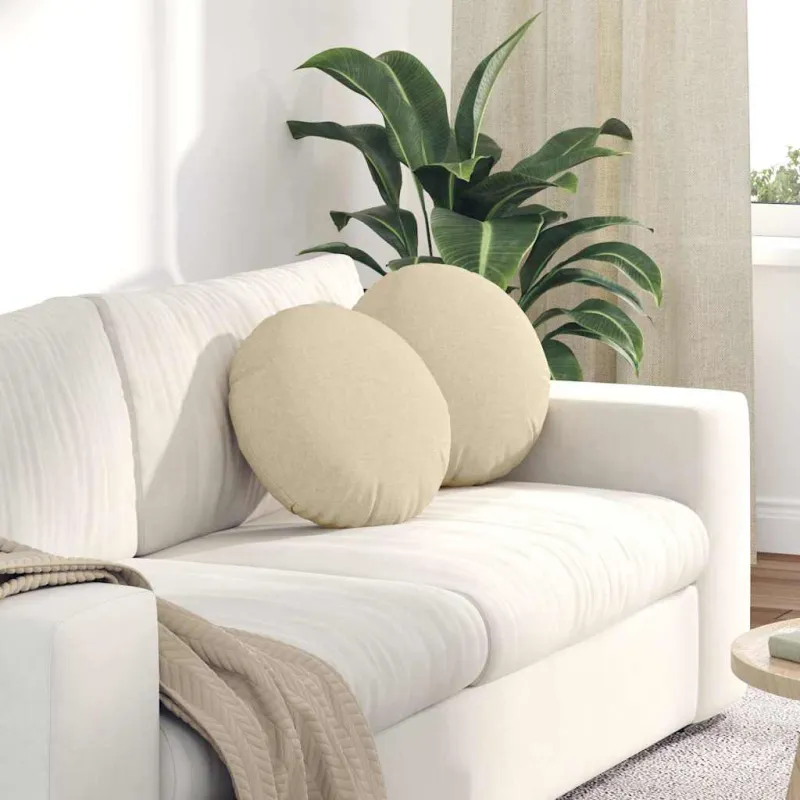 Sėdynių pagalvėlės 2 pcs Kreminė Ø40 x 13 cm audinys