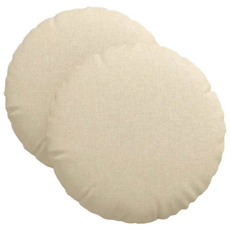 Sėdynių pagalvėlės 2 pcs Kreminė Ø40 x 13 cm audinys