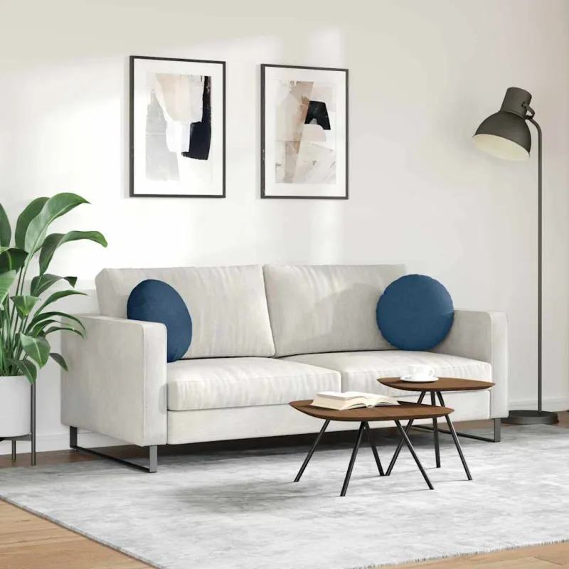 Sėdynių pagalvėlės 2 pcs Mėlyna Ø40 x 13 cm audinys