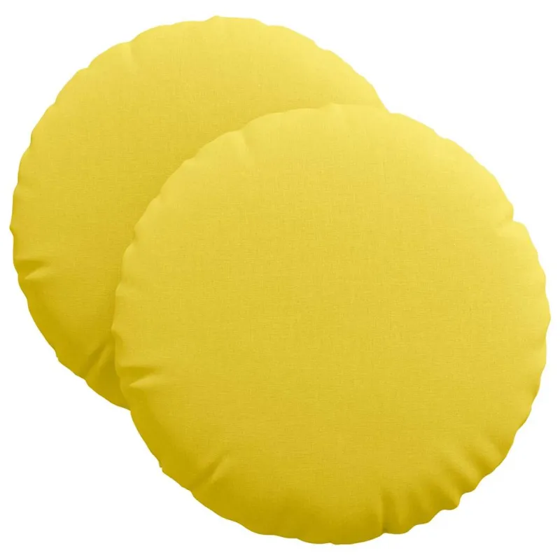 Sėdynių pagalvėlės 2 pcs Šviesi geltona Ø40 x 13 cm audinys