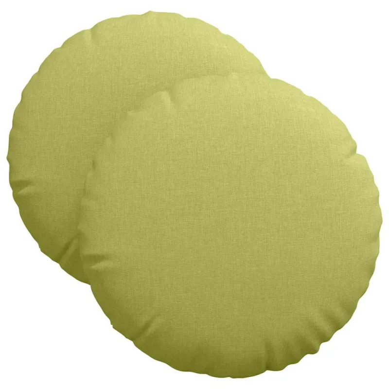 Sėdynių pagalvėlės 2 pcs Šviesiai žalia Ø40 x 13 cm audinys