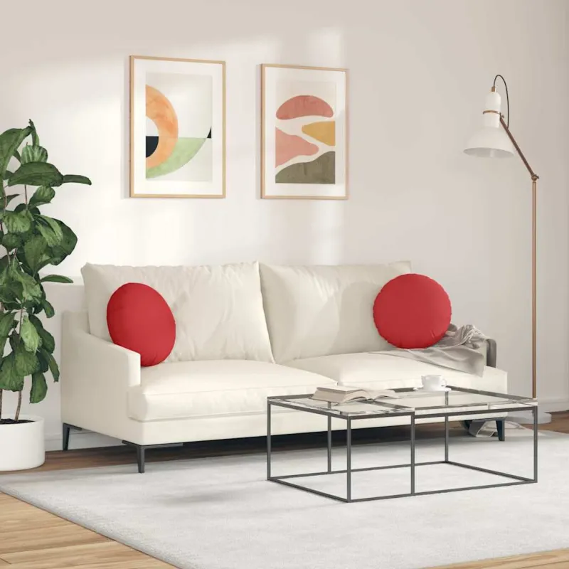 Sėdynių pagalvėlės 2 pcs Raudona Ø40 x 13 cm audinys