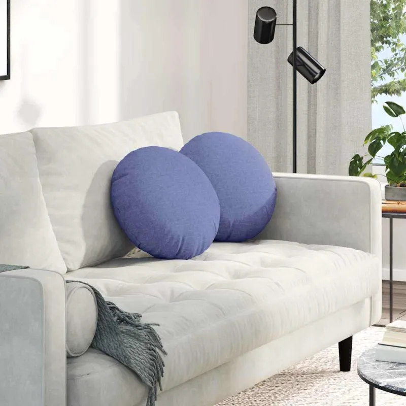 Sėdynių pagalvėlės 2 pcs Džinsinės mėlynos Ø40 x 13 cm audinys