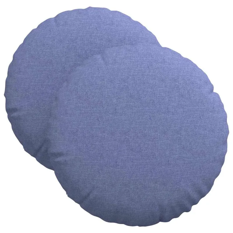 Sėdynių pagalvėlės 2 pcs Džinsinės mėlynos Ø40 x 13 cm audinys