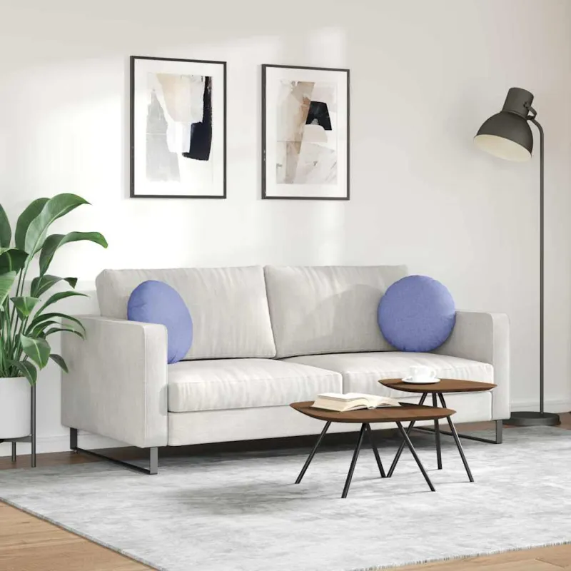 Sėdynių pagalvėlės 2 pcs Džinsinės mėlynos Ø40 x 13 cm audinys