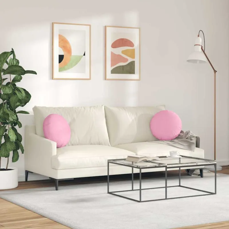 Sėdynių pagalvėlės 2 pcs Rožinė Ø40 x 13 cm audinys