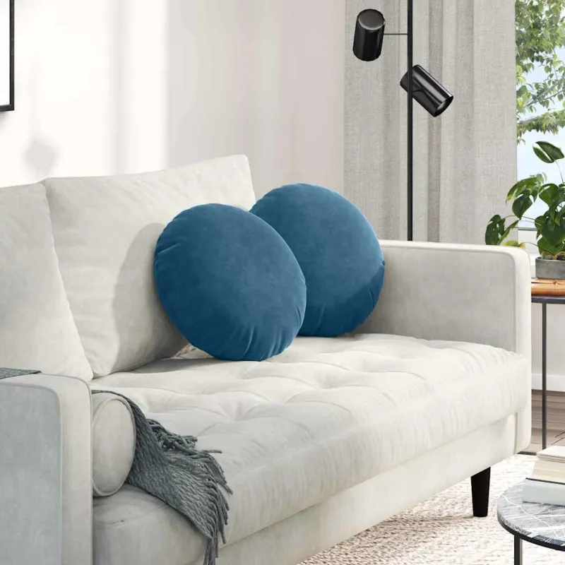 Sėdynių pagalvėlės 2 pcs Mėlyna Ø 40 x 13 cm Aksomas