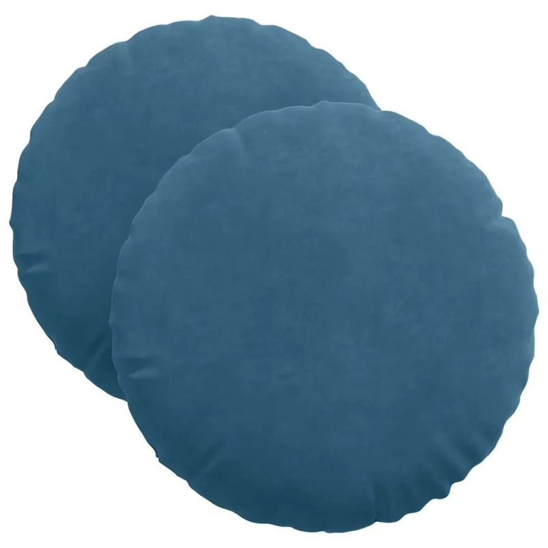 Sėdynių pagalvėlės 2 pcs Mėlyna Ø 40 x 13 cm Aksomas