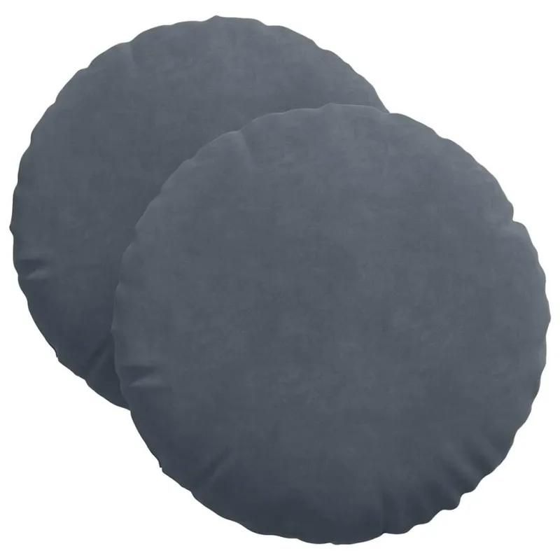 Sėdynių pagalvėlės 2 pcs Tamsiai pilka Ø 40 x 13 cm Aksomas