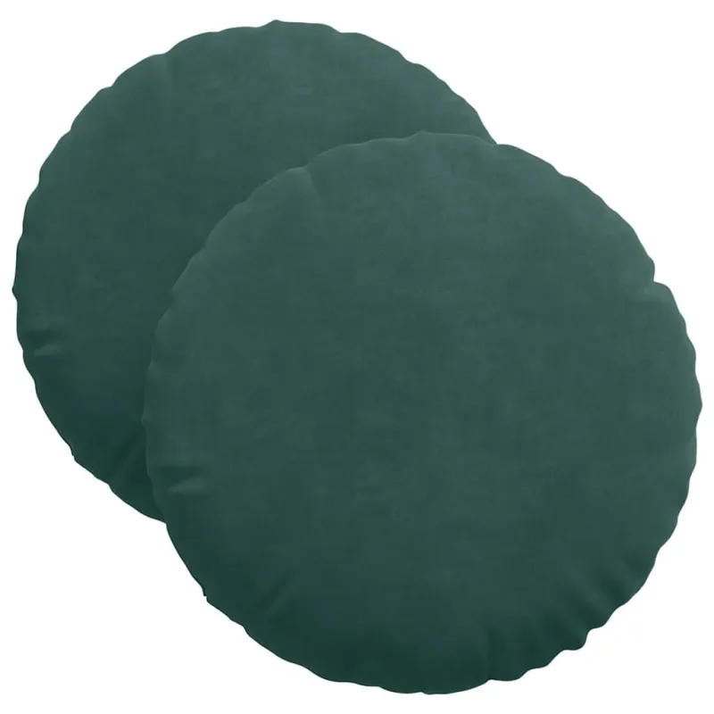 Sėdynių pagalvėlės 2 pcs Tamsiai žalia Ø 40 x 13 cm Aksomas
