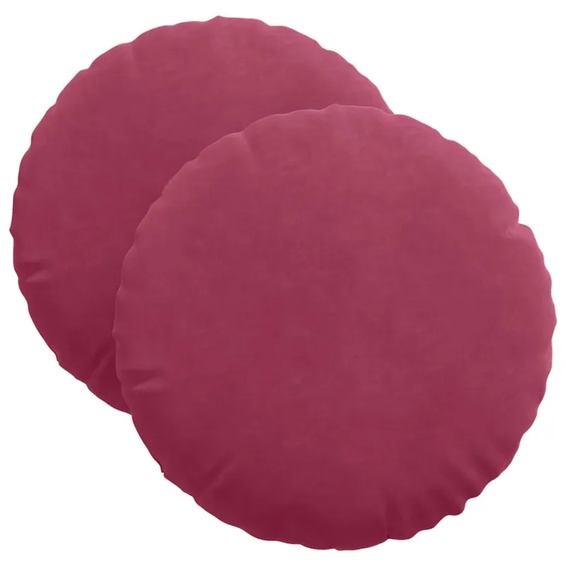 Sėdynių pagalvėlės 2 pcs Vyno raudona Ø 40 x 13 cm Aksomas