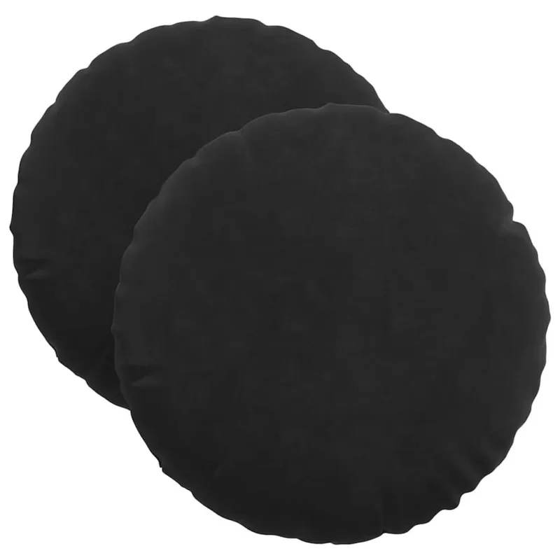 Sėdynių pagalvėlės 2 pcs Juoda Ø 40 x 13 cm Aksomas