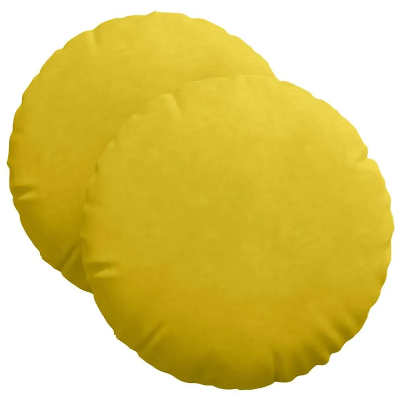 Sėdynių pagalvėlės 2 pcs Geltona Ø 40 x 13 cm Aksomas