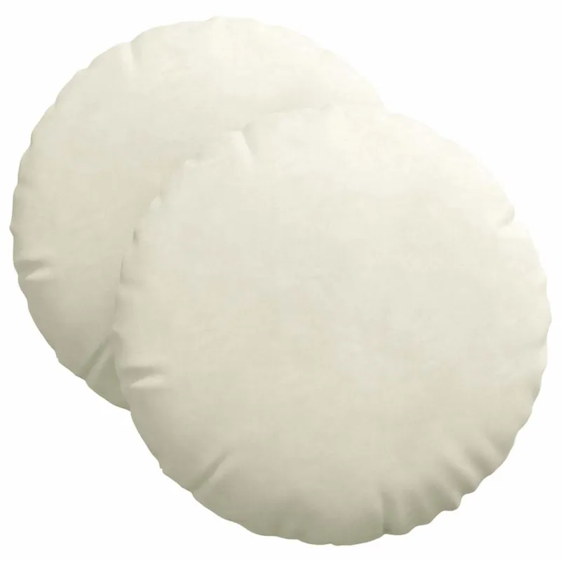 Sėdynių pagalvėlės 2 pcs Kreminė Ø 40 x 13 cm Aksomas