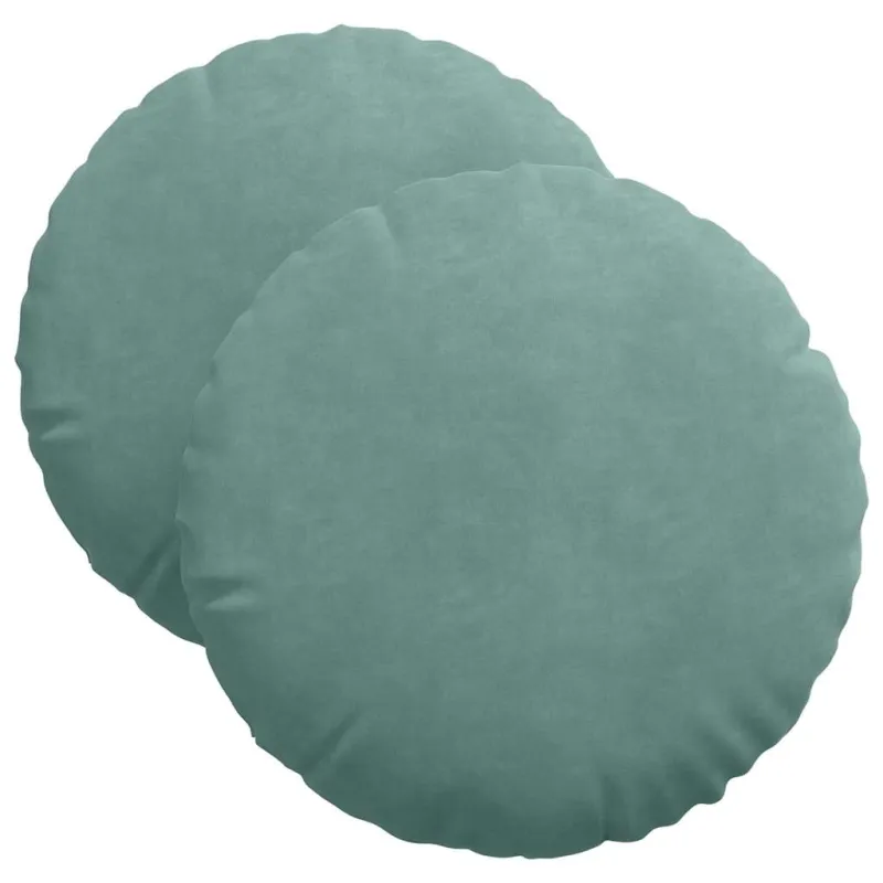 Sėdynių pagalvėlės 2 pcs Jūrinė žalia Ø 40 x 13 cm Aksomas