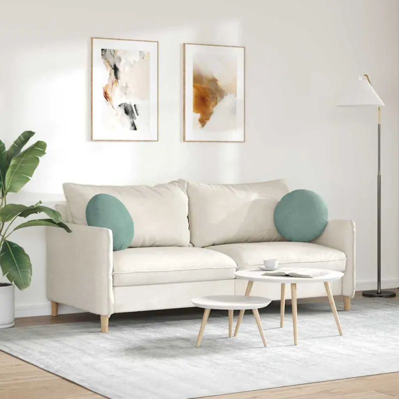 Sėdynių pagalvėlės 2 pcs Jūrinė žalia Ø 40 x 13 cm Aksomas