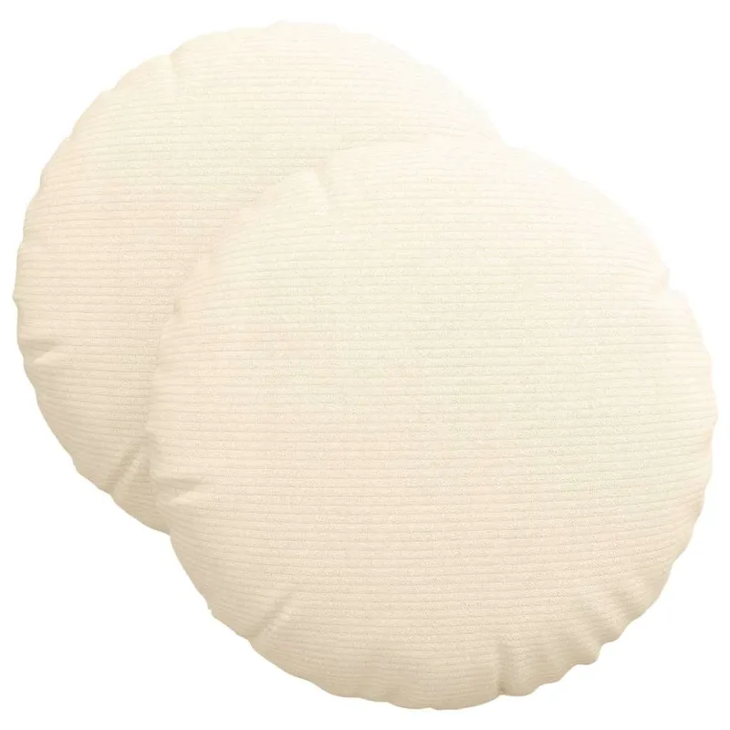 Sėdynių pagalvėlės 2 pcs Kreminė Ø 40 cm Kordūrinis audinys