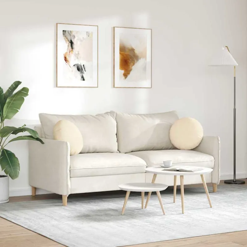 Sėdynių pagalvėlės 2 pcs Kreminė Ø 40 cm Kordūrinis audinys