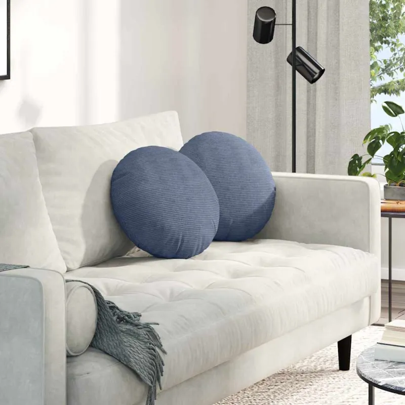 Sėdynių pagalvėlės 2 pcs Mėlyna Ø 40 cm Kordūrinis audinys