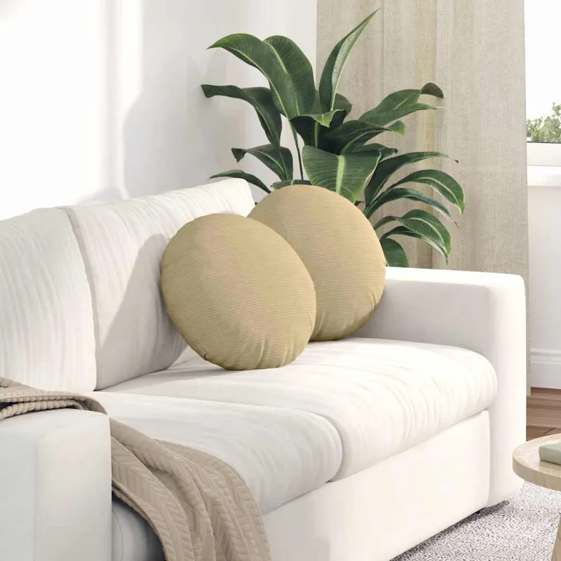 Sėdynių pagalvėlės 2 pcs Pilkai žalia Ø 40 cm