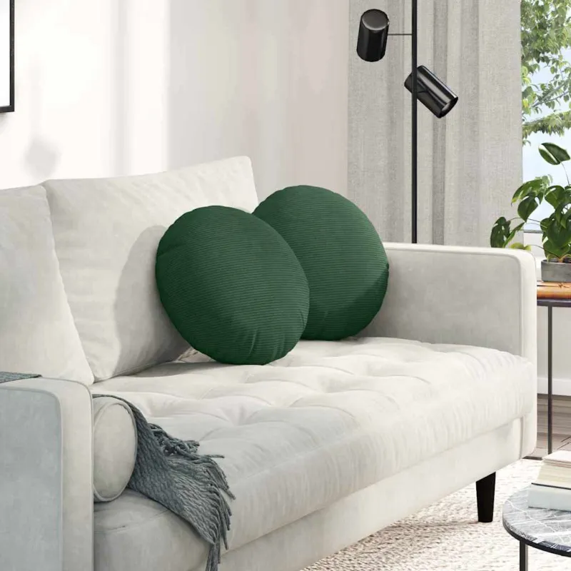 Sėdynių pagalvėlės 2 pcs Tamsiai žalia Ø 40 cm