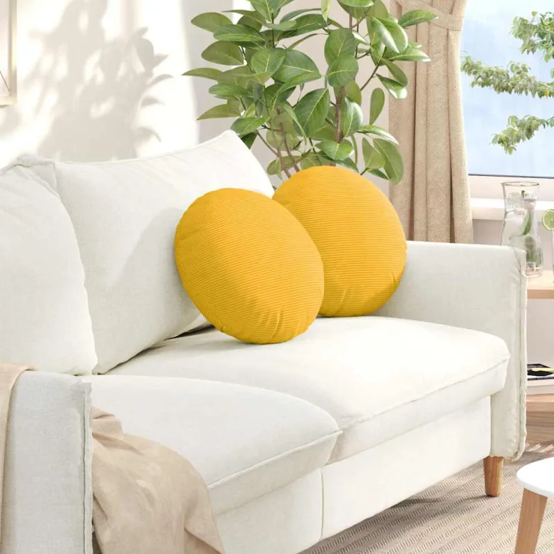 Sėdynių pagalvėlės 2 pcs Šviesi geltona Ø 40 cm