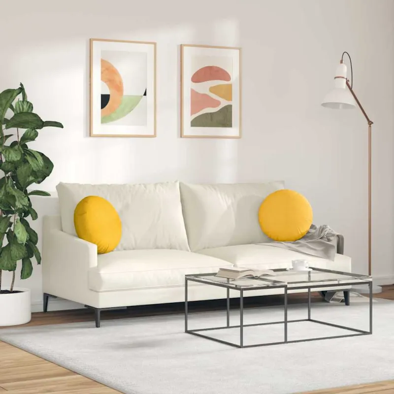 Sėdynių pagalvėlės 2 pcs Šviesi geltona Ø 40 cm