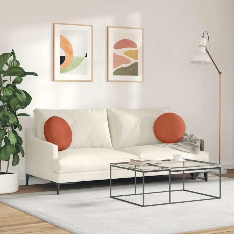Sėdynių pagalvėlės 2 pcs Raudona oranžinė Ø 40 cm