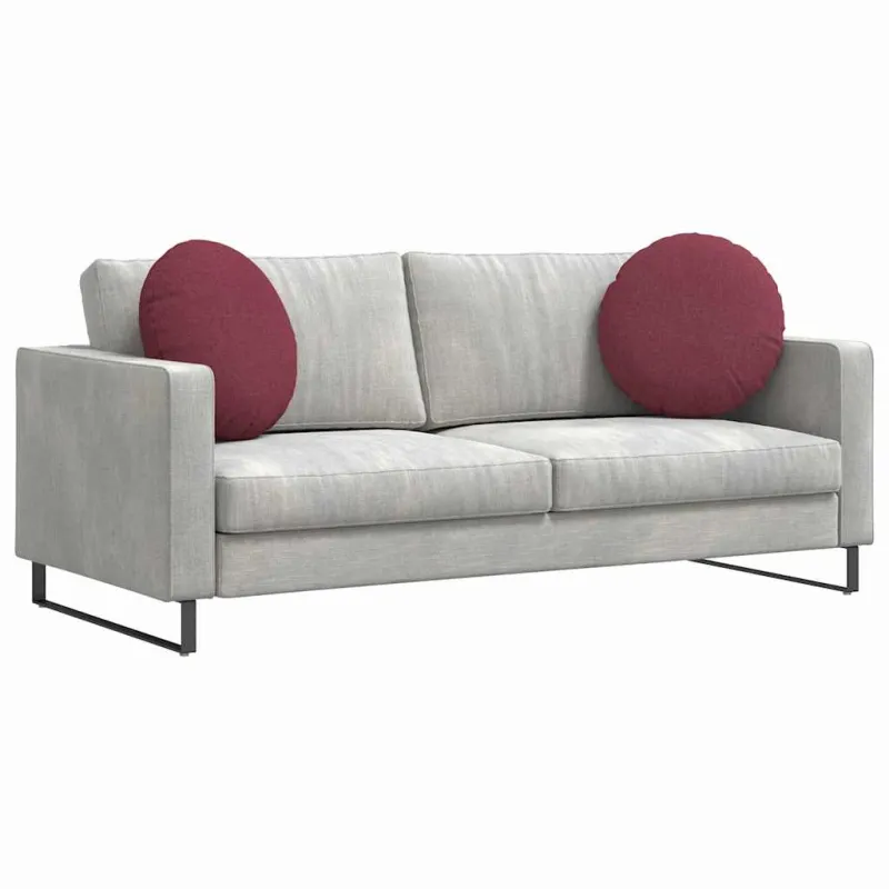 Sėdynių pagalvėlės 2 pcs Vyno raudona Ø50 x 19 cm audinys