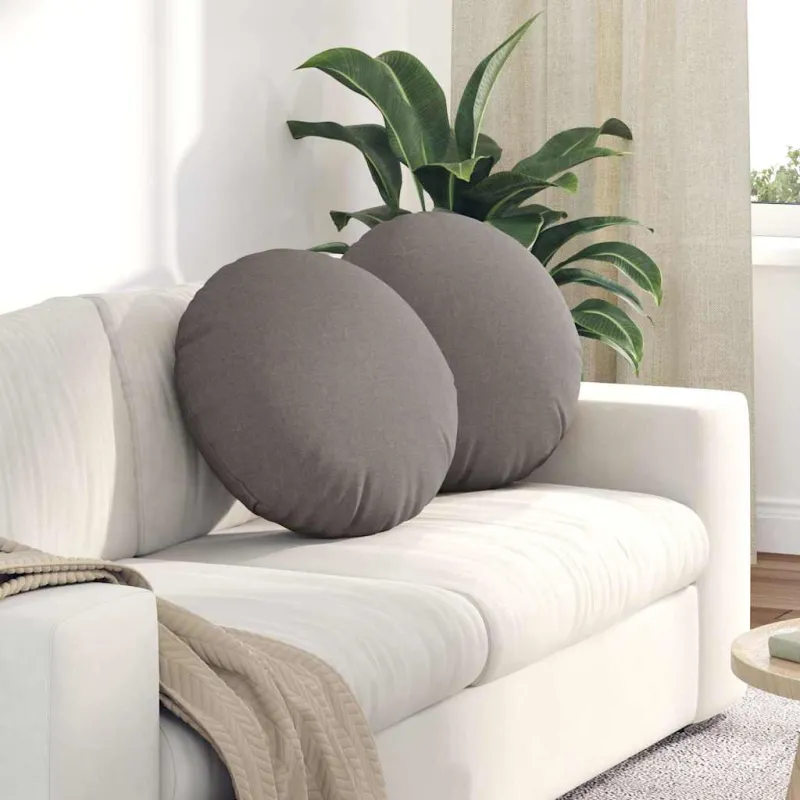 Sėdynių pagalvėlės 2 pcs Taupe Ø50 x 19 cm audinys
