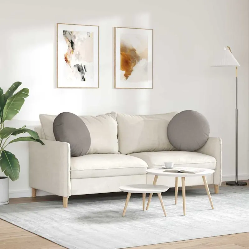 Sėdynių pagalvėlės 2 pcs Taupe Ø50 x 19 cm audinys