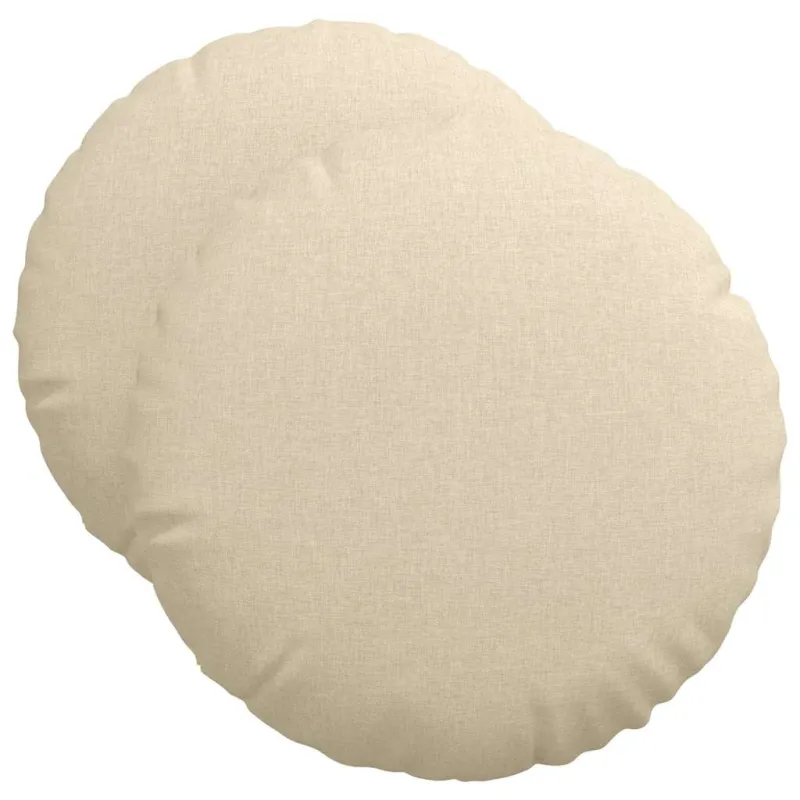 Sėdynių pagalvėlės 2 pcs Kreminė Ø50 x 19 cm audinys