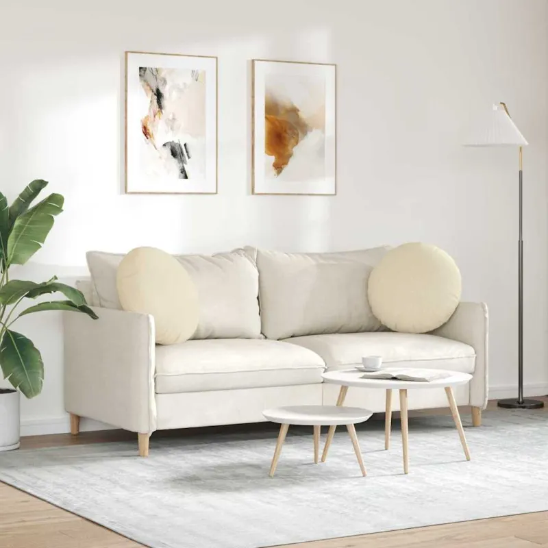 Sėdynių pagalvėlės 2 pcs Kreminė Ø50 x 19 cm audinys
