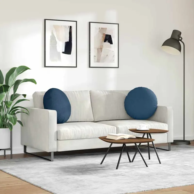 Sėdynių pagalvėlės 2 pcs Mėlyna Ø50 x 19 cm audinys