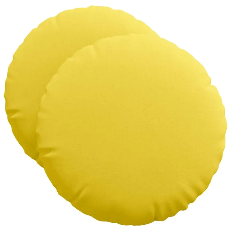 Sėdynių pagalvėlės 2 pcs Šviesi geltona Ø50 x 19 cm audinys