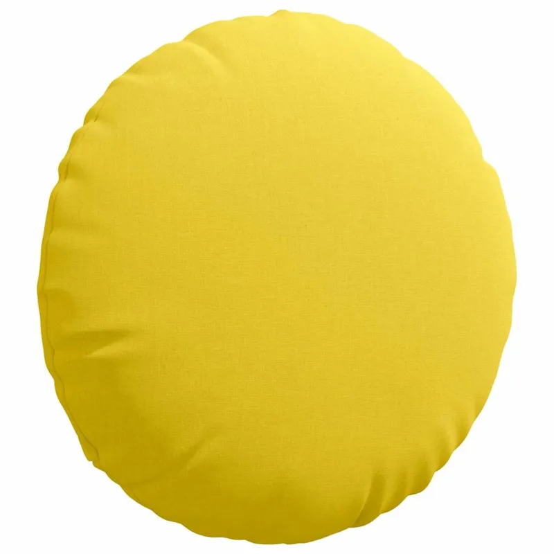 Sėdynių pagalvėlės 2 pcs Šviesi geltona Ø50 x 19 cm audinys