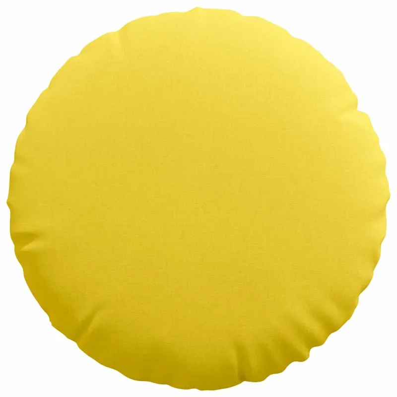 Sėdynių pagalvėlės 2 pcs Šviesi geltona Ø50 x 19 cm audinys