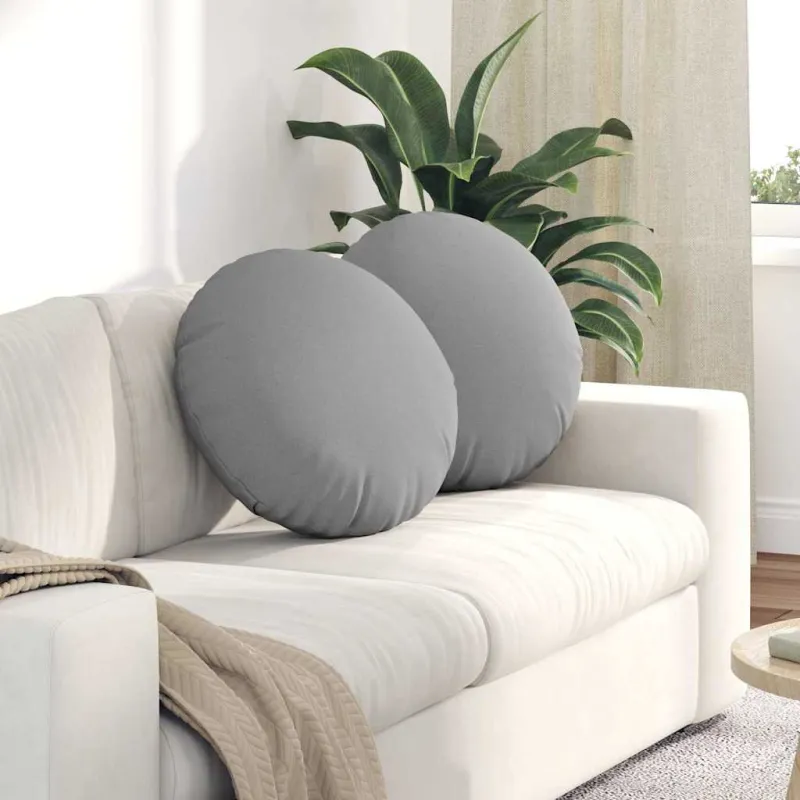 Sėdynių pagalvėlės 2 pcs Debesų pilka Ø50 x 19 cm audinys